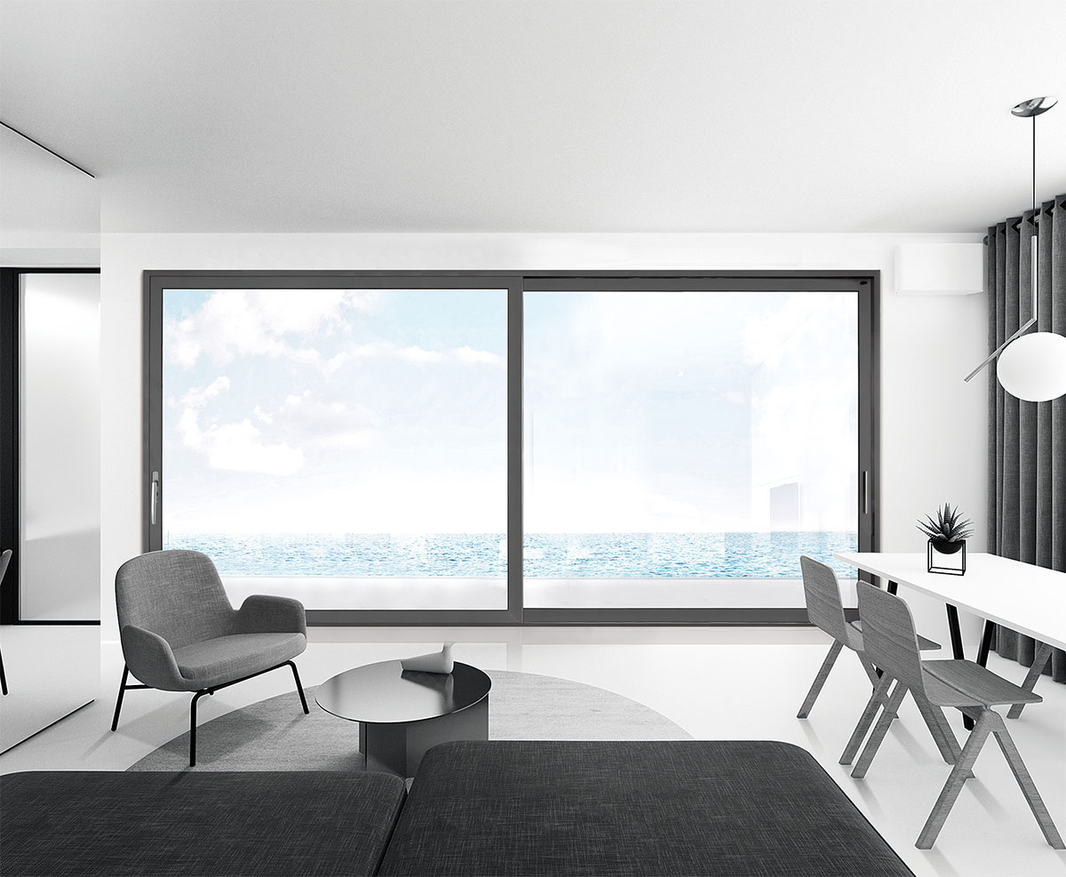 系統(tǒng)門(mén)窗裝修效果圖-大玻璃推拉門(mén)